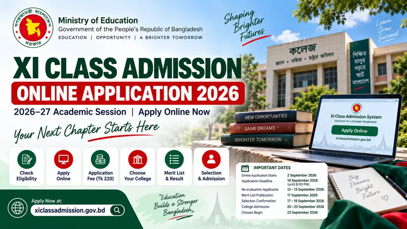 XI Class Admission Online Application 2026: Apply Online, Eligibility, Fee, College Choice and Admission Schedule